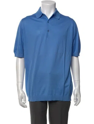 Pre-owned John Smedley Short Sleeve Shirt In Blue