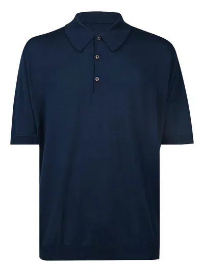 John Smedley Short-sleeved Polo Shirt Clothing In Blue