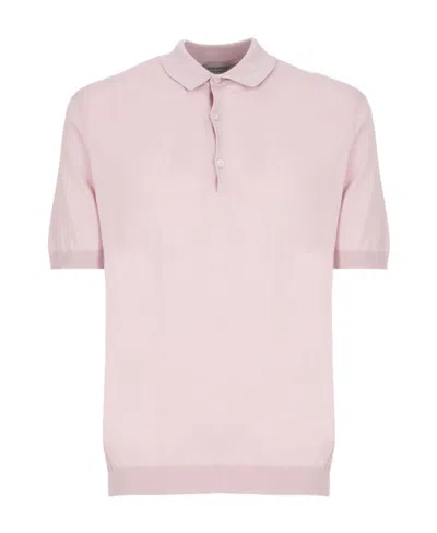 John Smedley Short-sleeved Polo Shirt In Pink