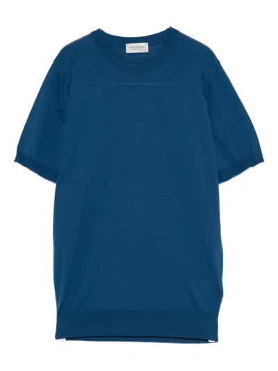 John Smedley Short-sleeved Sweater In Blue
