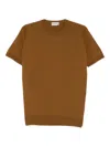 John Smedley Short-sleeved Sweater In Brown