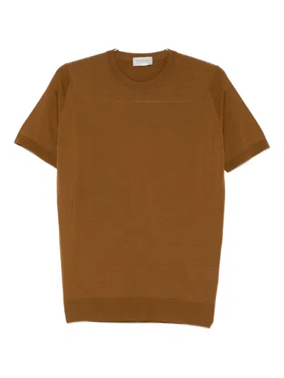 John Smedley Short-sleeved Sweater In Brown