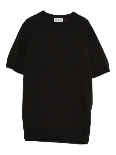 John Smedley Short-sleeved Sweater In Black