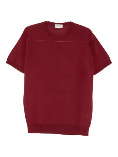 John Smedley Short-sleeved Sweater In Red