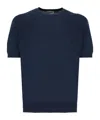 John Smedley Kempton Knitted Cotton T-shirt In Blue