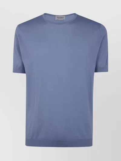 John Smedley Short Sleeves Crew Neck T-shirt In Blue