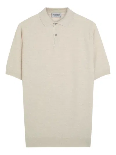 John Smedley Singular Knitted Polo Shirt In Metallic