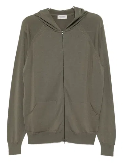 John Smedley Smed Knit Hoodies In Green