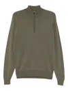 John Smedley Smed Knit Zip Jumper In Green
