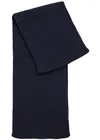 John Smedley Stark Ribbed Cashmere-blend Scarf In Navy