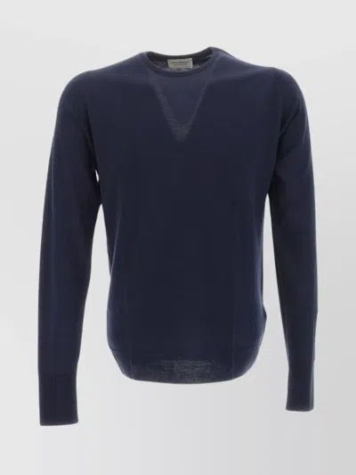 John Smedley Sweater V-neck Long Sleeves In Blue
