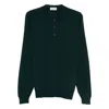 John Smedley Long-sleeved Polo Shirt In Black