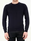 John Smedley Hatfield Long Sleeves Crewneck Pullover In Blue