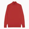 John Smedley Wool Turtleneck Sweater Long Sleeves In Brown