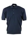 John Smedley Isis Knitted Cotton Polo Shirt In Blue