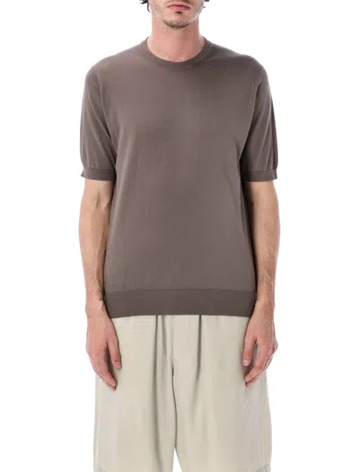 John Smedley Kempton Cotton T-shirt In Brown