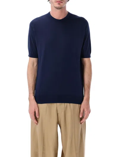 John Smedley Kempton Crewneck T-shirt In Blue