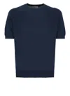 John Smedley Kempton Knitted Cotton T-shirt In Blue