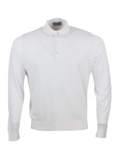 John Smedley Polo Longsleeve In White