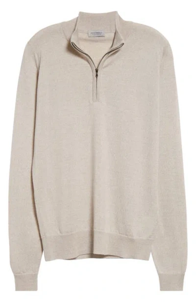 John Smedley Tapton Half Zip Merino Wool Sweater In Grey Fleece