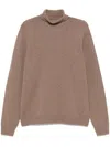 John Smedley Faisal Wool Blend Turtleneck Sweater In Brown