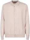 John Smedley Extrafine Polo Cardigan In Neutrals