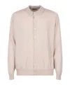 John Smedley Extrafine Polo Cardigan In Nude