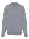 John Smedley Turtleneck Cotton Sweater In Gray