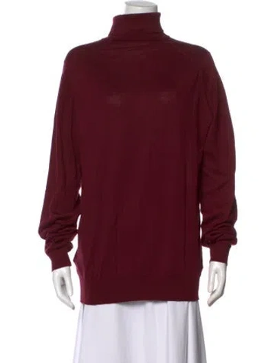 Pre-owned John Smedley Turtleneck Sweater In Burgundy