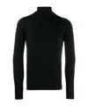 John Smedley Turtleneck Wool Sweater In Black