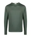 John Smedley V-neck Long-sleeve Jumper In Green
