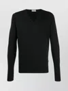 John Smedley V-neck Pullover Long Sleeves In Black