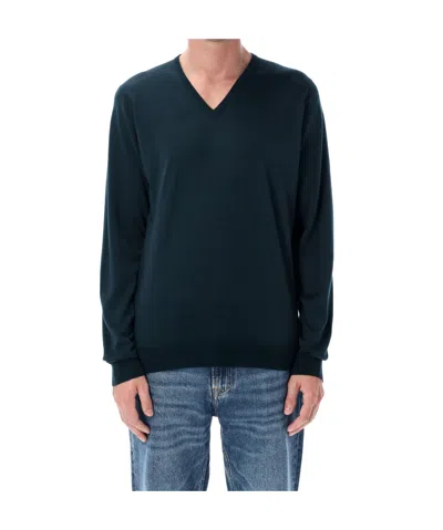 John Smedley V-neck Sweater In Black