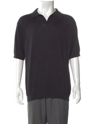 Pre-owned John Smedley V-neck Polo Shirt In Gray