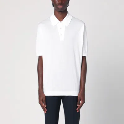 John Smedley White Isis Polo In Cotton