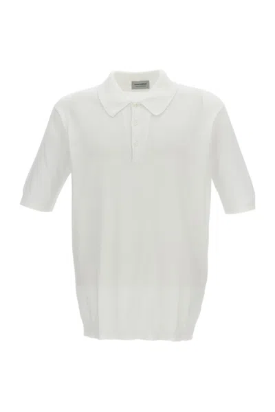 John Smedley White Relaxed Fit Cotton Polo Shirt