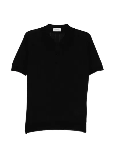John Smedley Williams Ribbed Shirt In Black