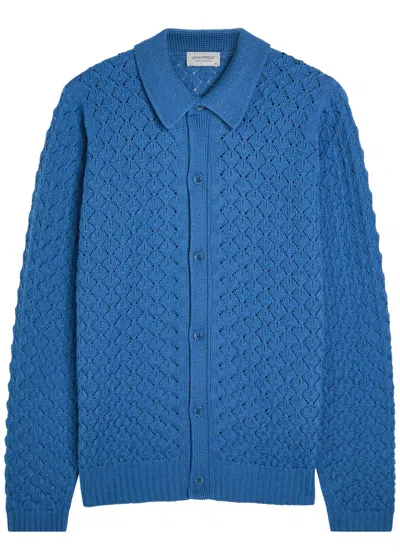 JOHN SMEDLEY JOHN SMEDLEY WINSTER OPEN-KNIT MERINO WOOL CARDIGAN