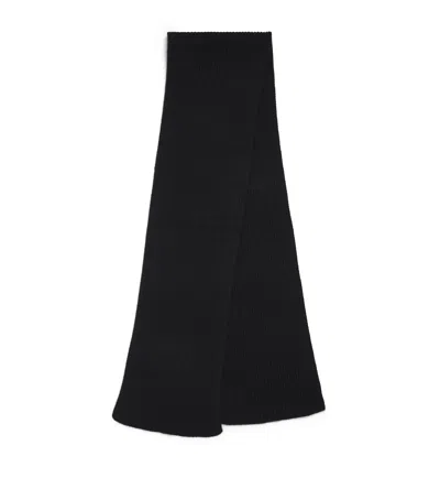 John Smedley Wool-cashmere Stark Scarf In Black