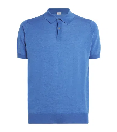 John Smedley Wool-cotton Leyburn Polo Shirt In Blue
