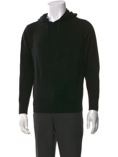 Pre-owned John Smedley Wool Crew Neck Hoodie In Black
