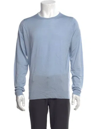 Pre-owned John Smedley Wool Crew Neck Pullover W/ Tags In Blue