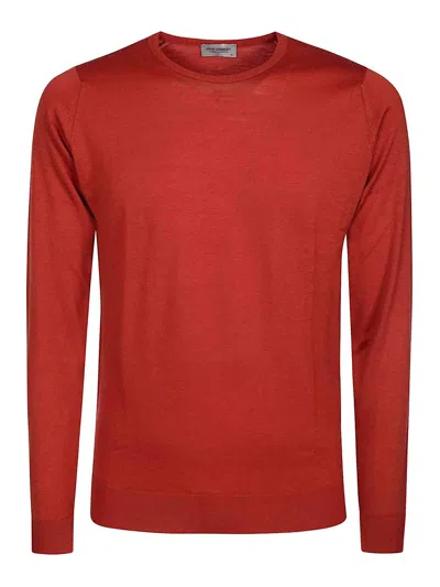 John Smedley Wool Crewneck Pullover In Red