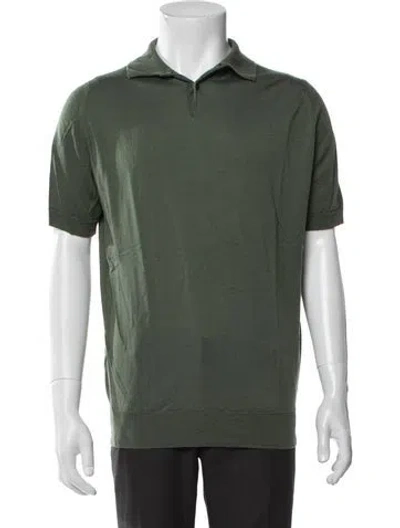Pre-owned John Smedley Wool Short Sleeve Shirt In Green
