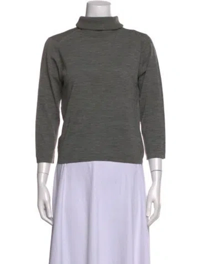 Pre-owned John Smedley Wool Turtleneck Sweater In Grey