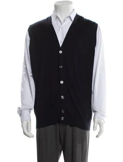 Pre-owned John Smedley Wool V-neck Cardigan In Gray