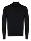 John Smedley Zip-neck Long-sleeve Sweater In Black