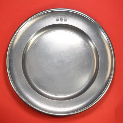 Pre-owned John Somers Pewter Plate, 11.5 Inches, Mid 20th Century Craftsmanship In Gray