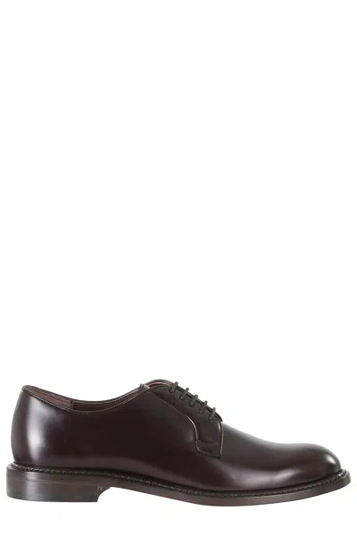 John Spencer Brown Smooth Lace-up Derby Shoes In Grey