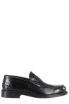John Spencer Classic Brushed Leather Moccasin In Black